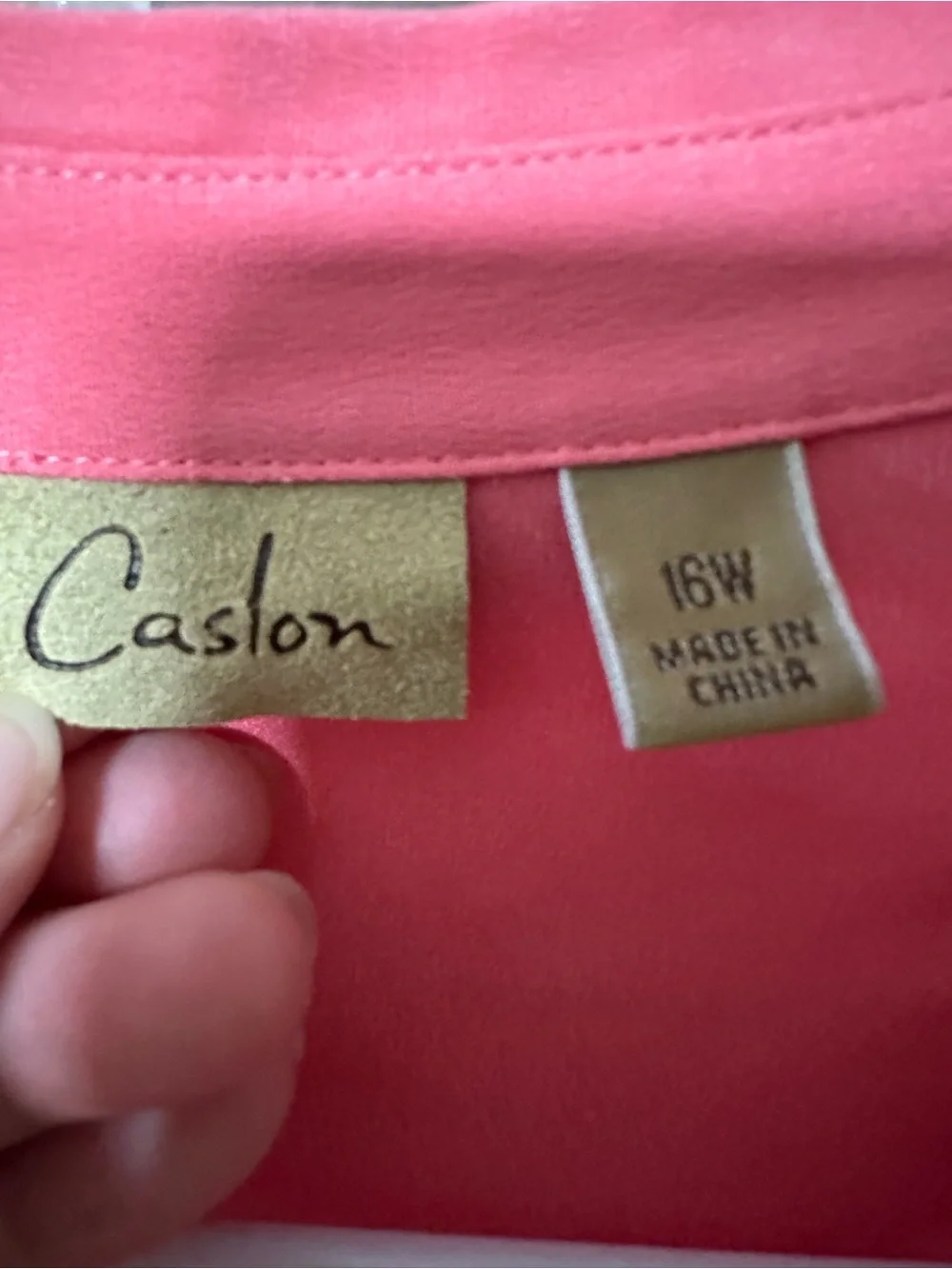 Caslon Coral-Pink Button Front Blouse 100% Silk
